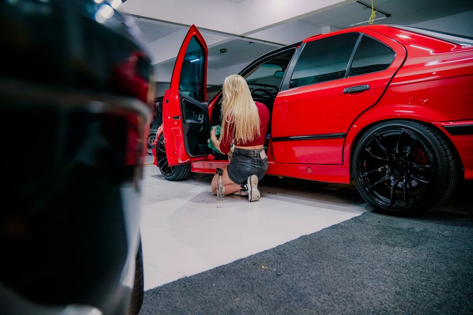 Detailed interior and exterior hand car wash process