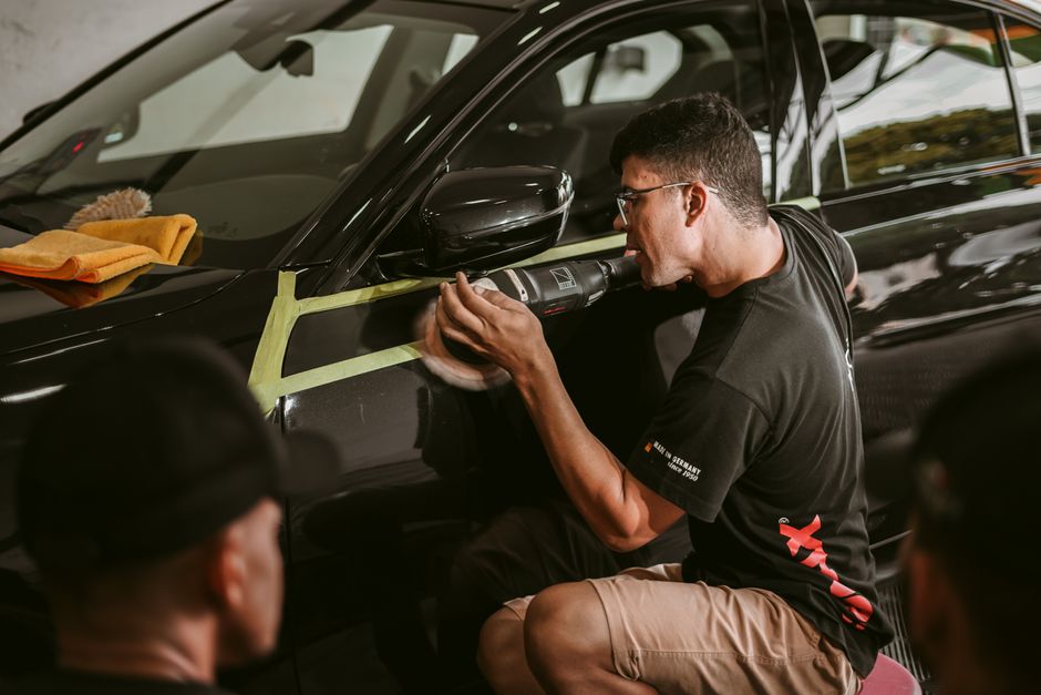 Polishing and waxing a car to a premium shine